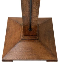 Vienna Secession Pedestal in Oak with Patinated Brass Top, 1900s